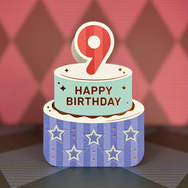 Age 9 Circus Themed Birthday Card