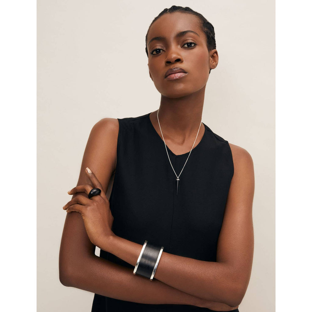Black wood Oval  Statement Cocktail Ring summer jewellery