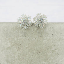 Load image into Gallery viewer, Holographic glitter snowflake small studs
