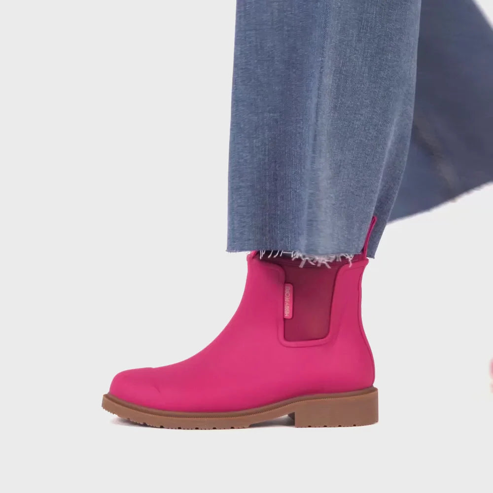 NEW COLOUR- Bobbi Wellington Ankle Boot // fuchsia