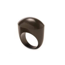 Load image into Gallery viewer, Black wood Oval  Statement Cocktail Ring summer jewellery
