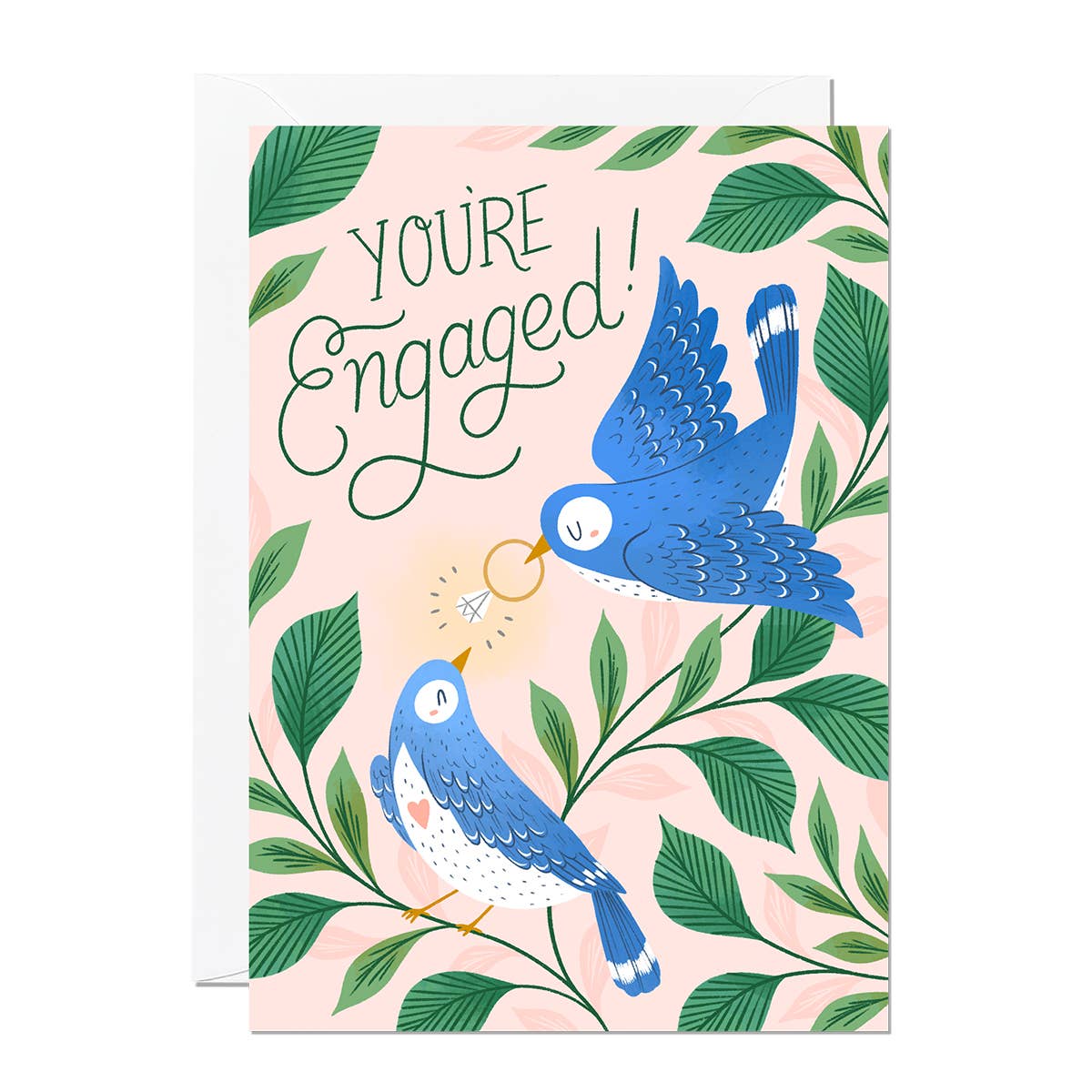 Engagement Card – Engaged Birds Wedding Congratulations