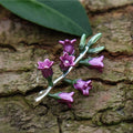 Canterbury Bells Purple Flower Brooch