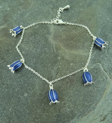 Bluebell silver-plated charm bracelet flat lay - ORA Gallery