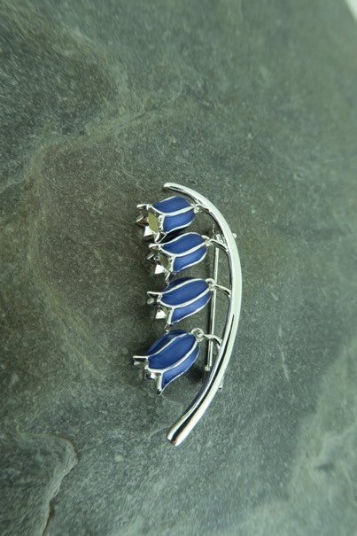 Bluebell brooch on presentation card - ORA Gallery