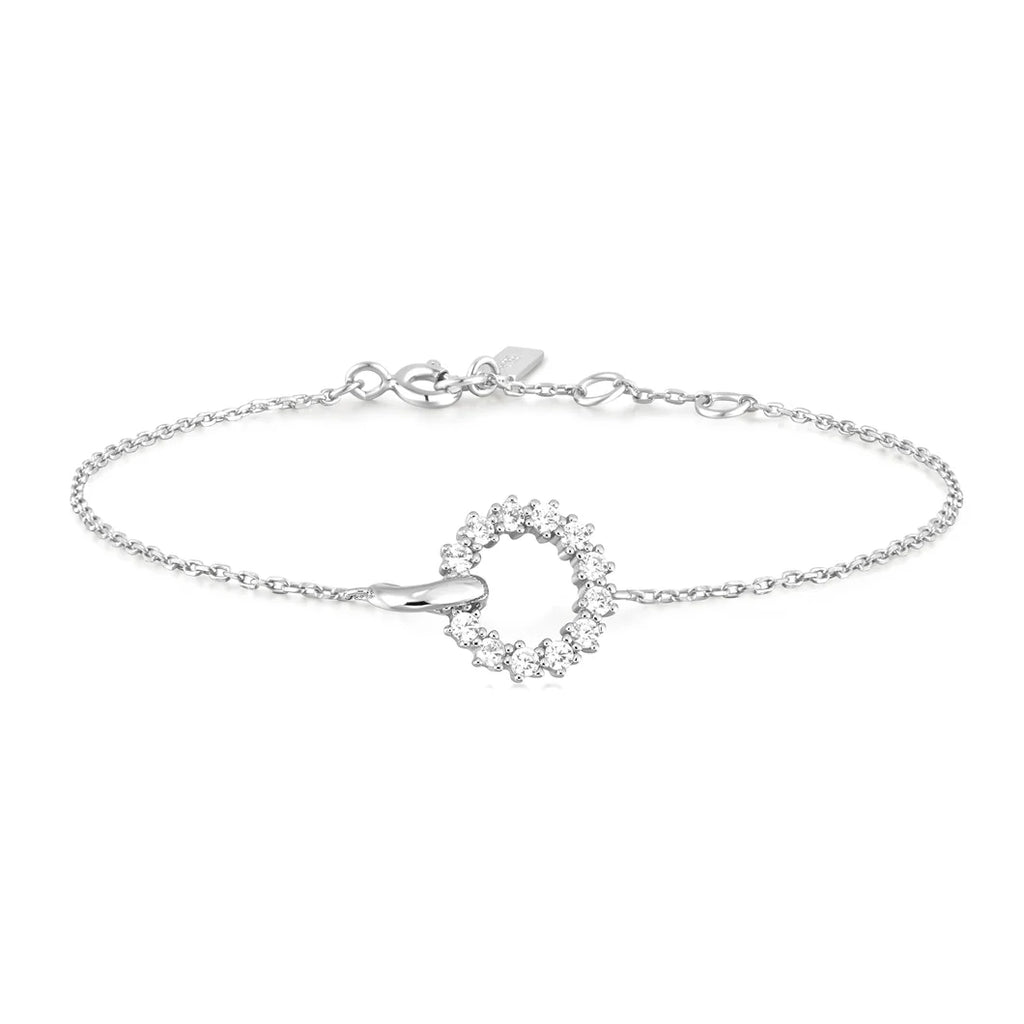 Interlinked Circles Pavé Bracelet - Silver