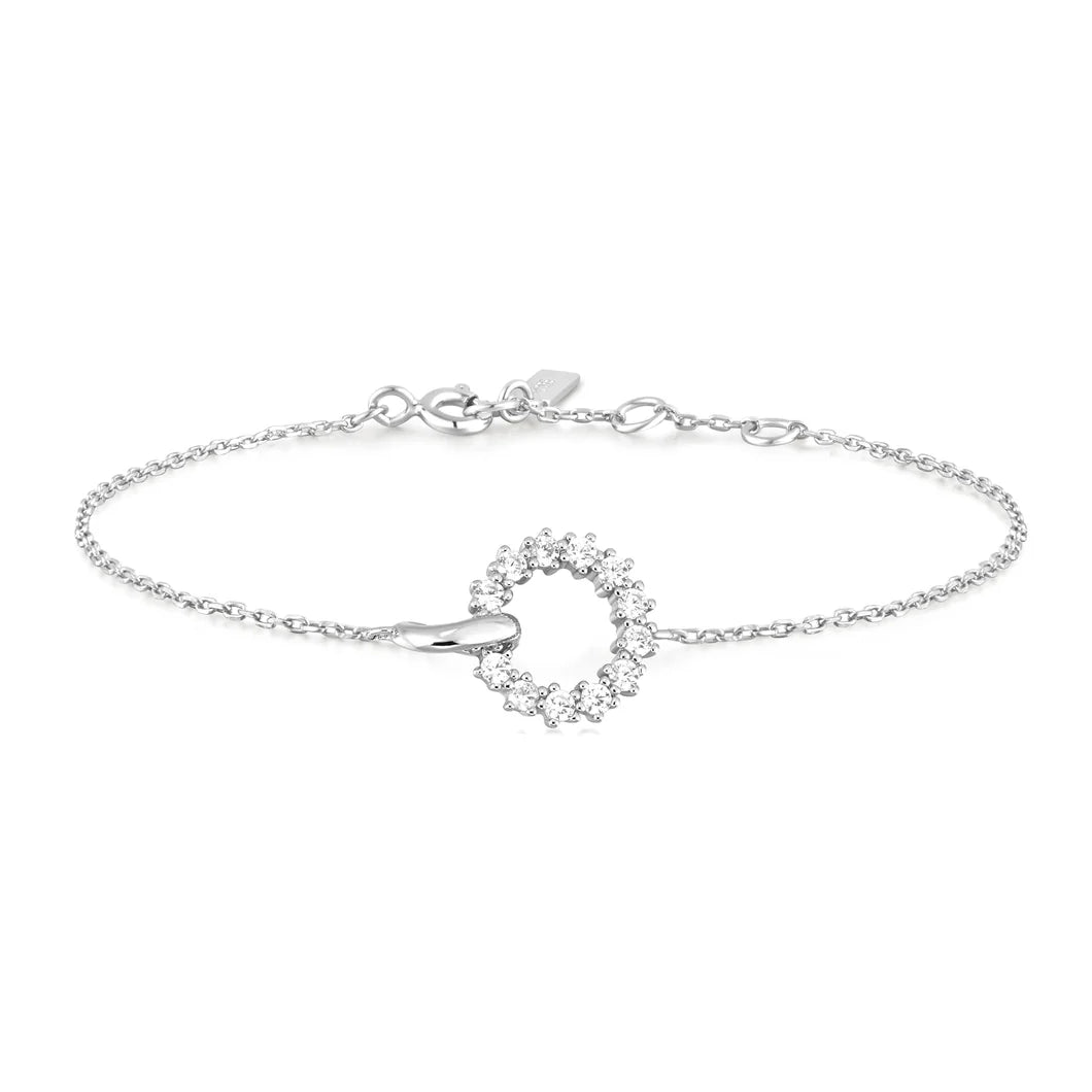 Interlinked Circles Pavé Bracelet - Silver