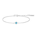 Silver Bezel-Set Turquoise Solitaire Bracelet