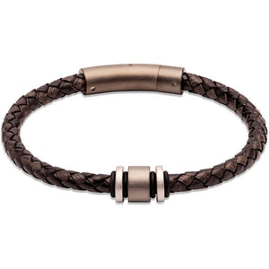 Leather Bracelet with gunmetal MATTE POLISHED CLASP AND DECORATION  b457