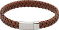 Leather Bracelet with matte/polished steel CLASP B476