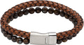 Leather Bracelet with beads & Magnetic Clasp-B482