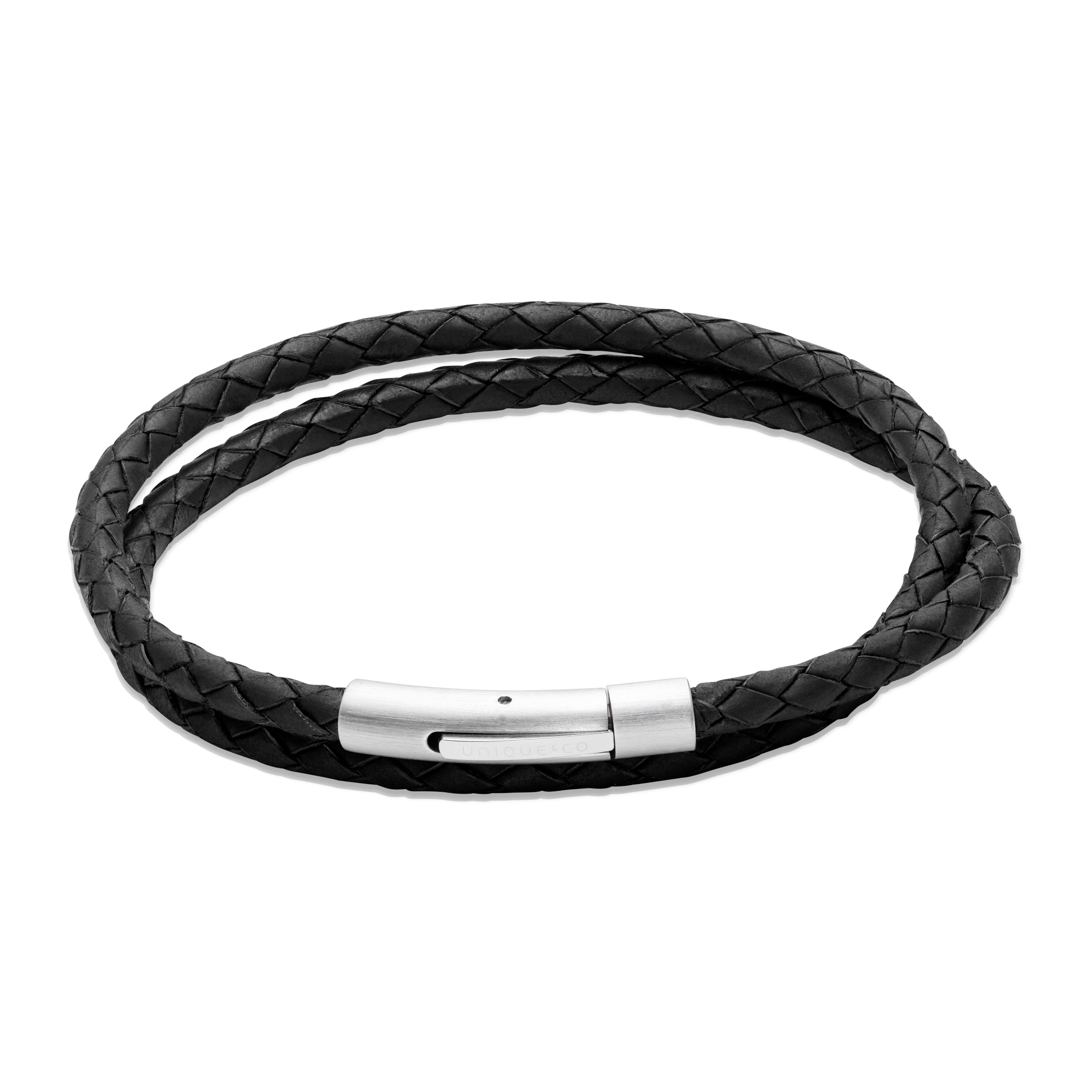 Leather Bracelet with Stainless Steel Clasp B511