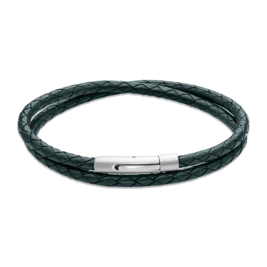 Leather Bracelet with Stainless Steel Clasp B511