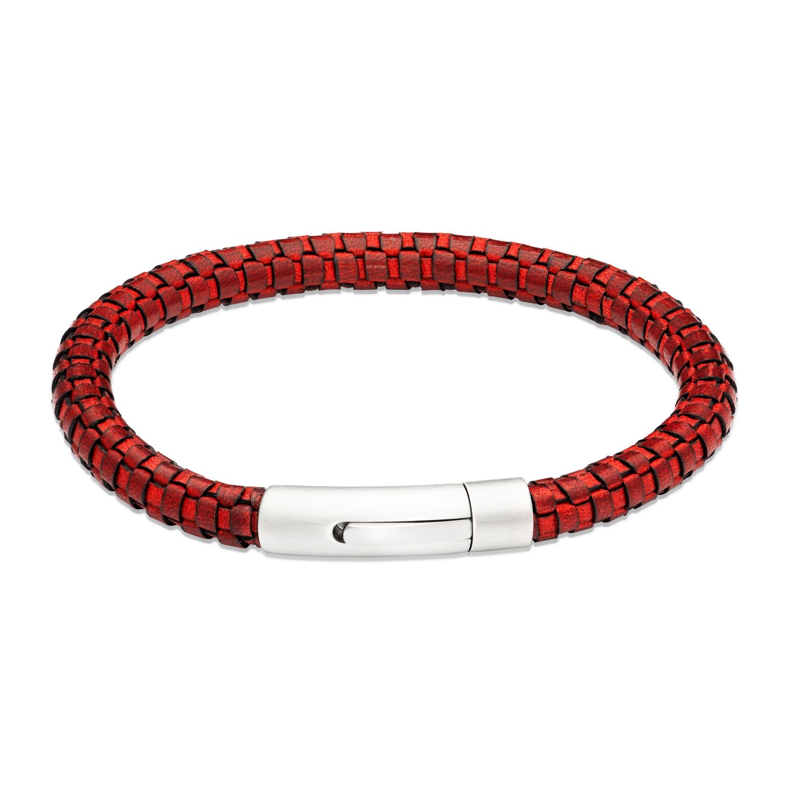Leather Bracelet Edge with Matte/polished Stainless Steel Clasp B543