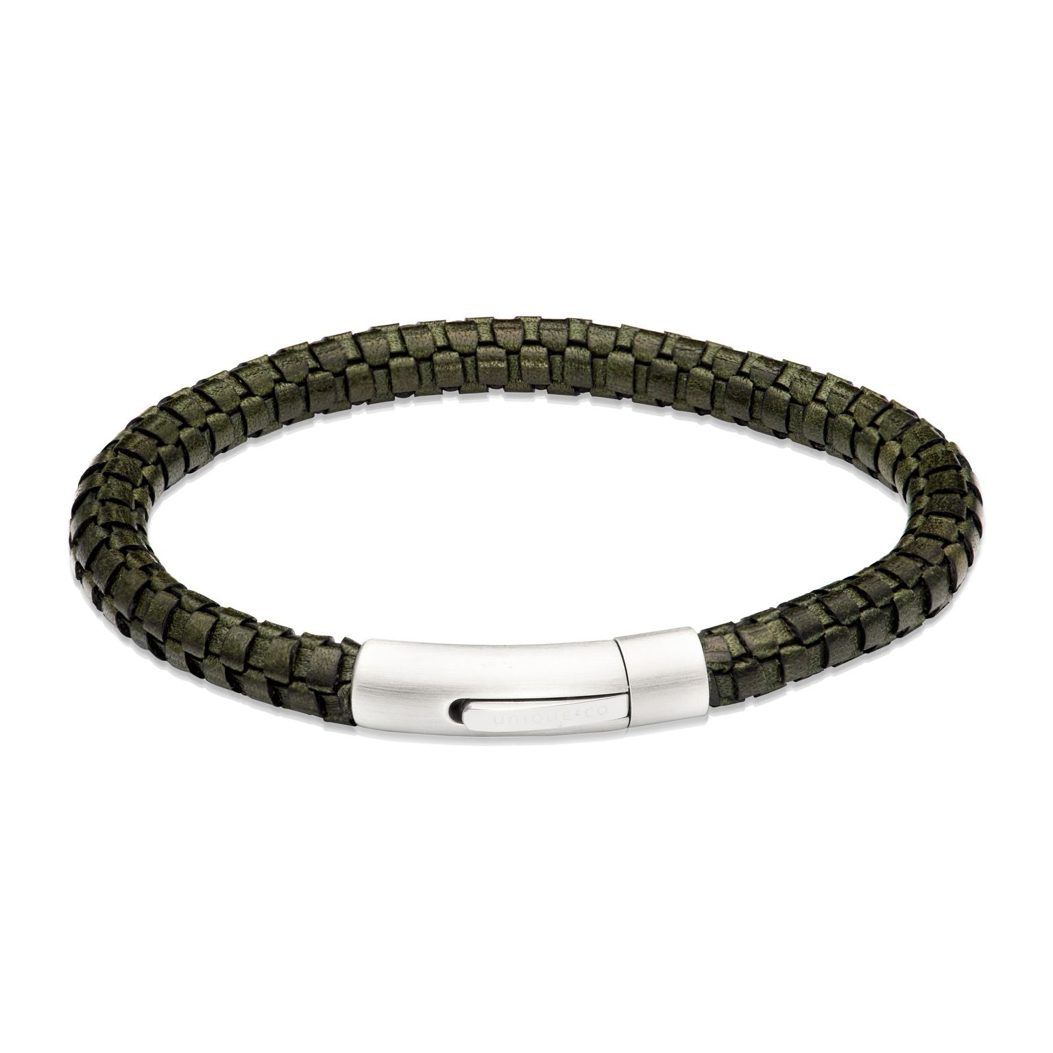 Leather Bracelet Edge with Matte/polished Stainless Steel Clasp B543
