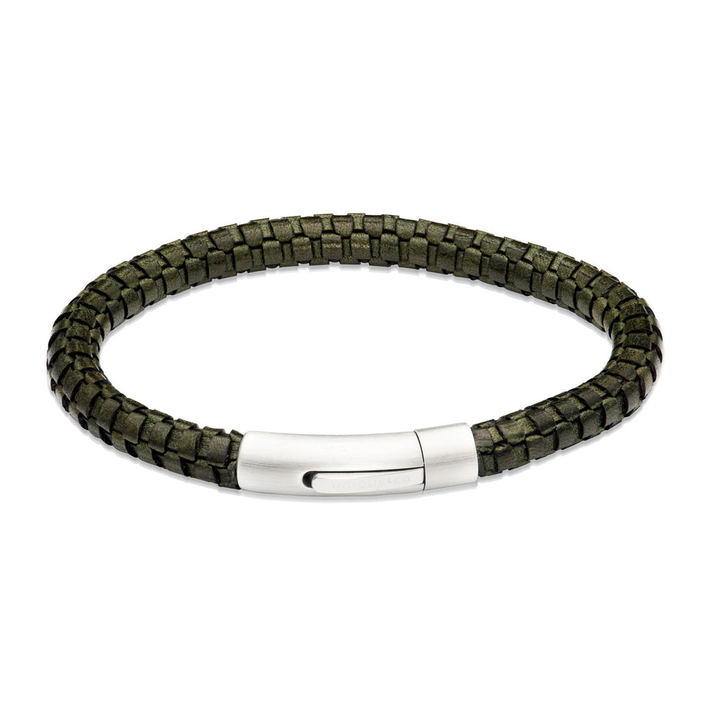 Leather Bracelet Edge with Matte/polished Stainless Steel Clasp B543