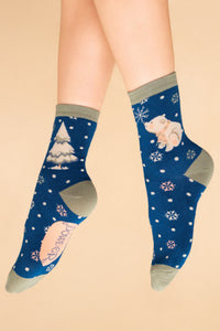 Powder Bamboo Mix Ladies Ankle Socks