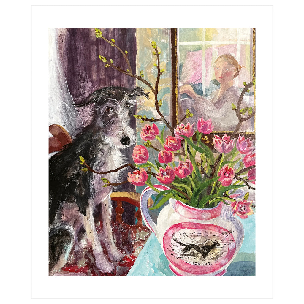 Hilda with Tulips Greeting Card