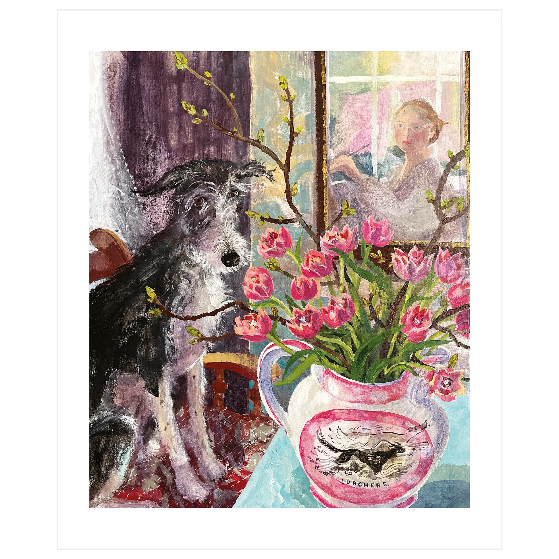 Hilda with Tulips Greeting Card