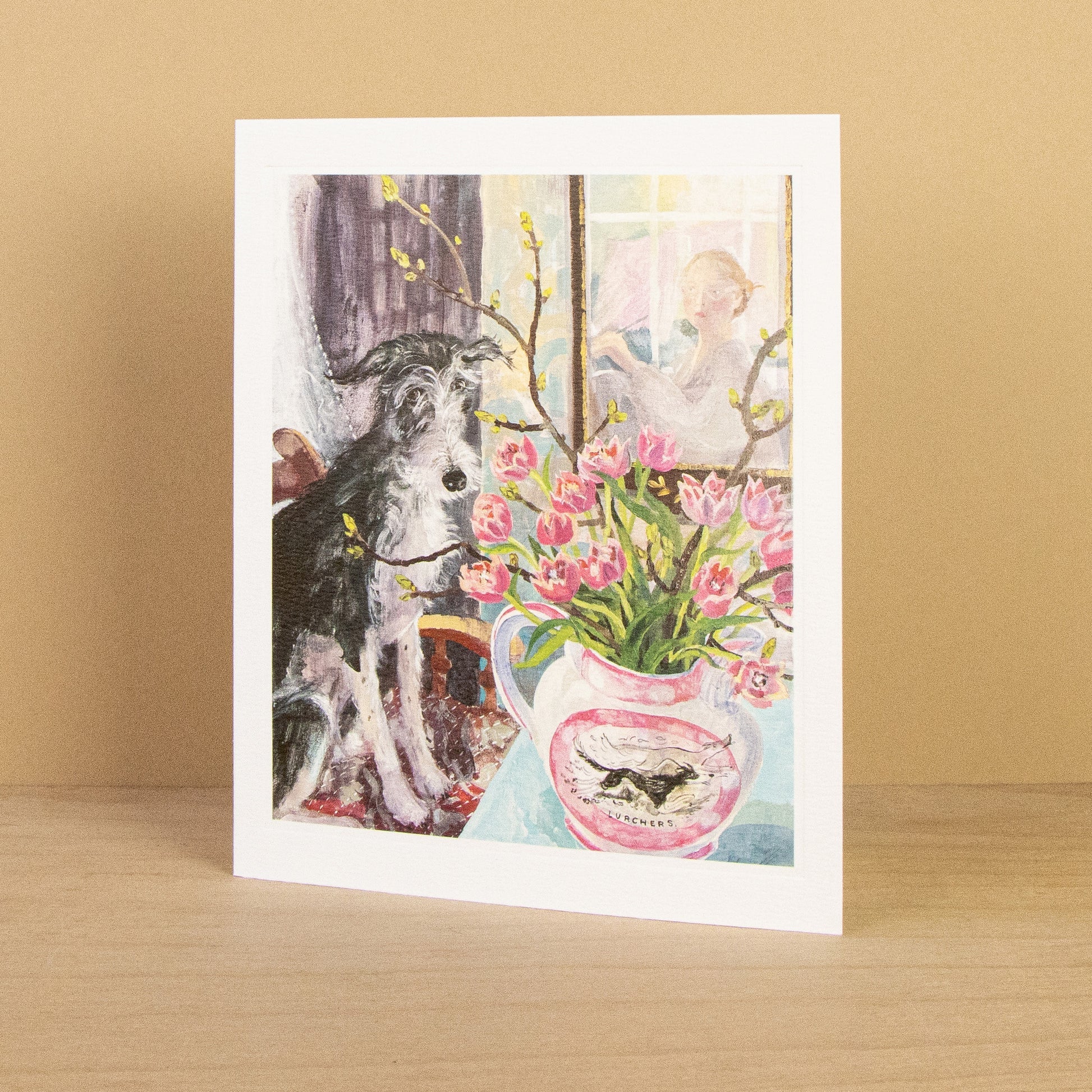 Hilda with Tulips Greeting Card