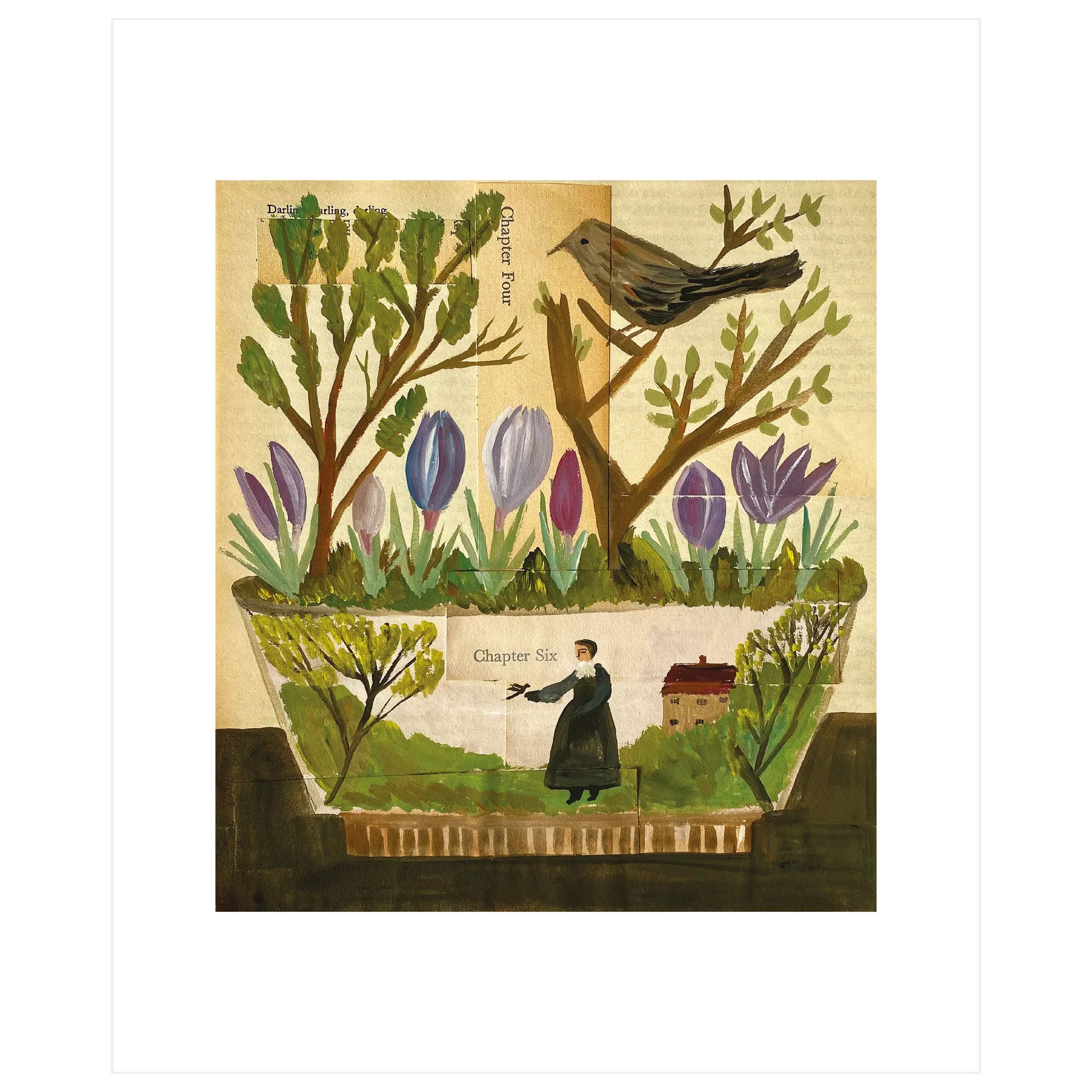 Spring Garden Bowl card by Cathy Cullis with buff envelope
