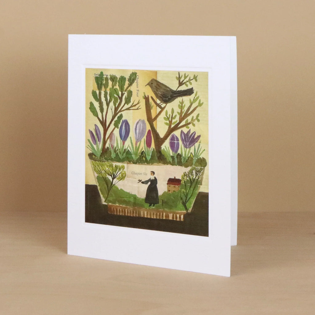 Spring Garden Bowl greeting card by Cathy Cullis, debossed floral print, ORA Gallery