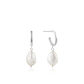 Pearl Mini Hoop Earrings - Gold