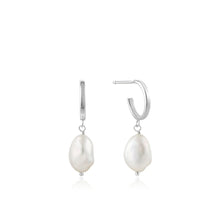 Load image into Gallery viewer, Pearl Mini Hoop Earrings - Gold

