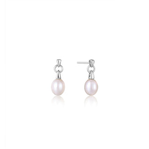 Pearl drop stud earrings