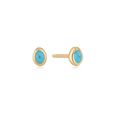 Load image into Gallery viewer, Turquoise Wave Stud Earrings
