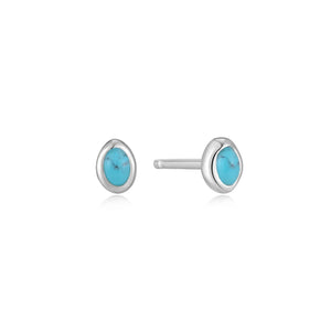 Turquoise Wave Stud Earrings