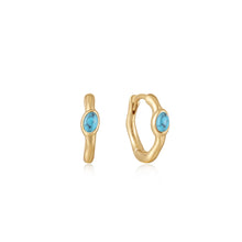 Load image into Gallery viewer, Turquoise wave huge hoop Earrings
