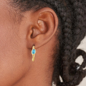Turquoise wave huge hoop Earrings