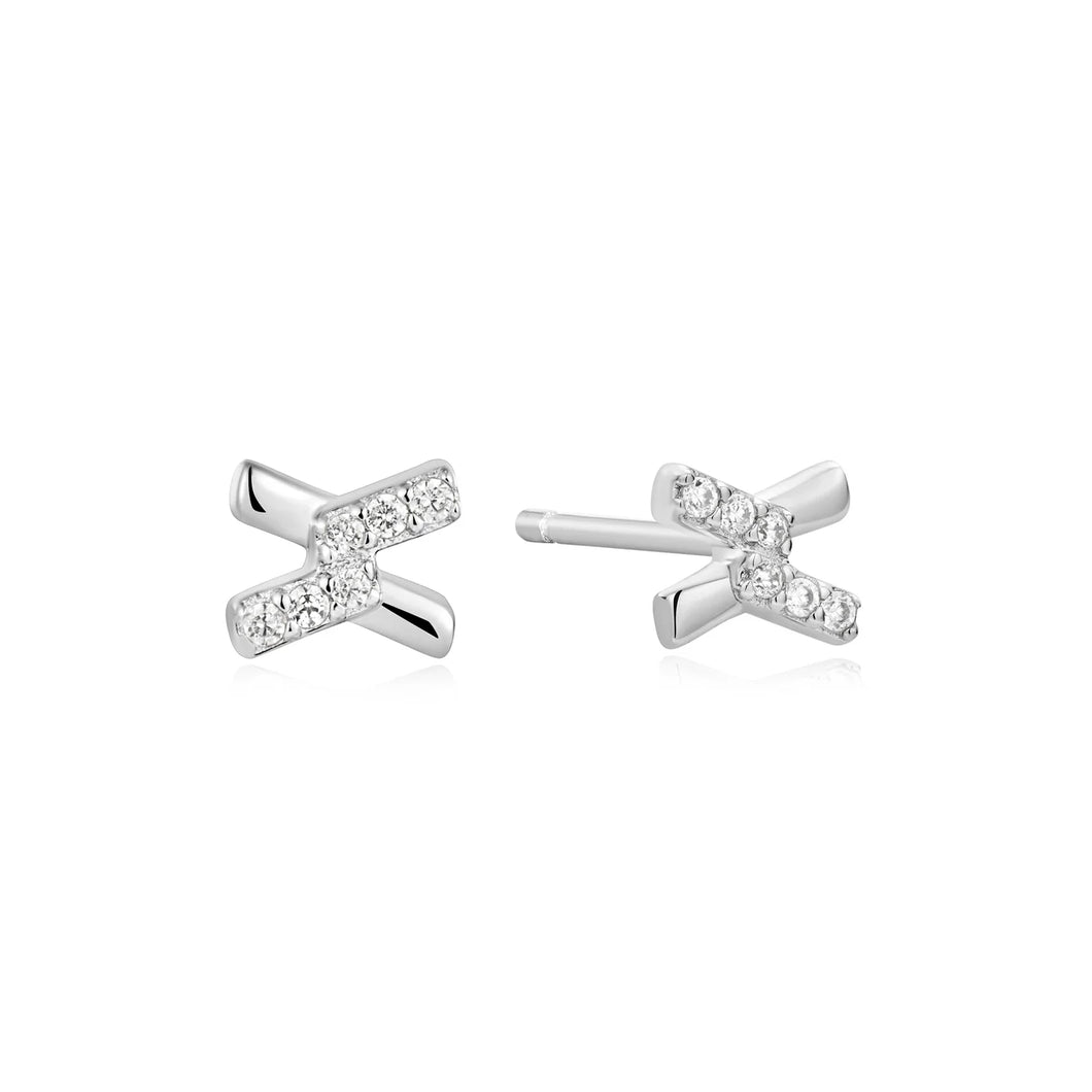 Cross Cubic Zirconia Studs