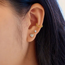Load image into Gallery viewer, Pave Heart Stud Earrings
