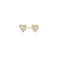 Pave Heart Stud Earrings