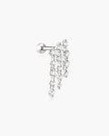 Silver Triple Fringe Barbell Earring