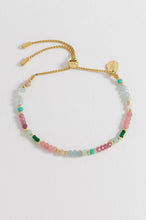 Load image into Gallery viewer, Mini Amelia Gemstone Bracelet Gold Plated | Pink Opal and Aquamarine
