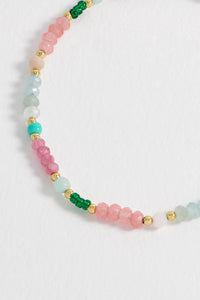 Mini Amelia Gemstone Bracelet Gold Plated | Pink Opal and Aquamarine