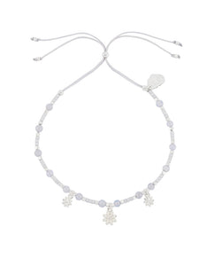 Triple Flower White Enamel Sienna Bracelet