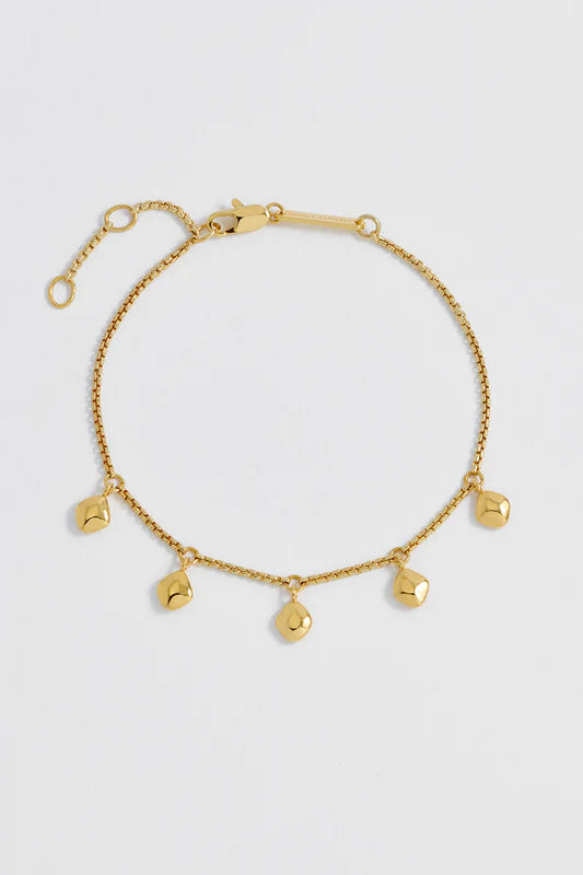EB EDIT WATERPROOF PVD COATED Multi Pebble Double Chain Bracelet - Gold Plated