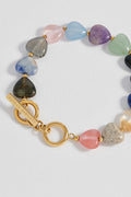 EB edit Multi-Gemstone Heart T-Bar Bracelet
