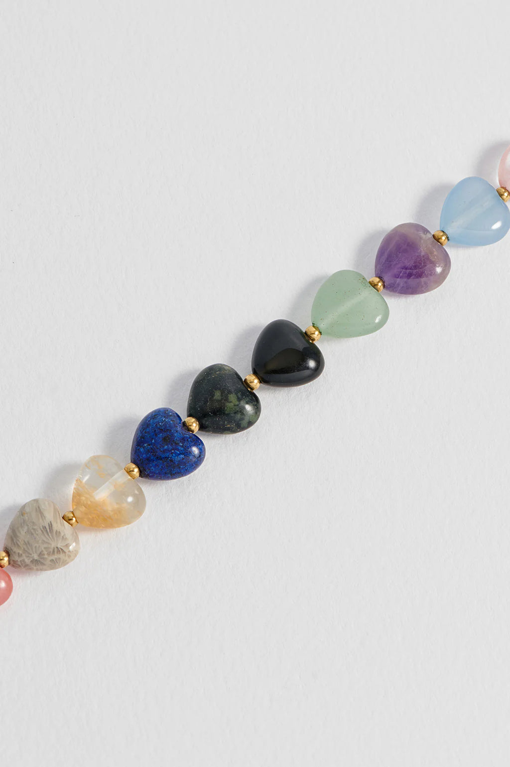 EB edit Multi-Gemstone Heart T-Bar Bracelet