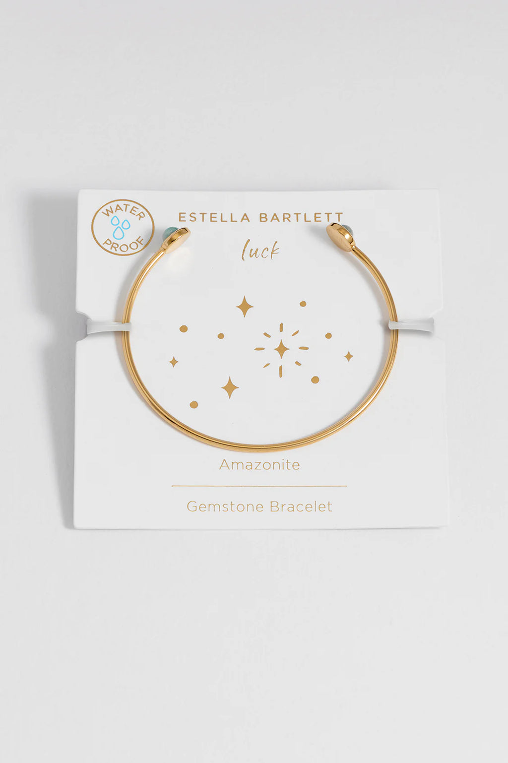 EB Wellness gemstone Open Bangle - Waterproof PVD Gold Plated