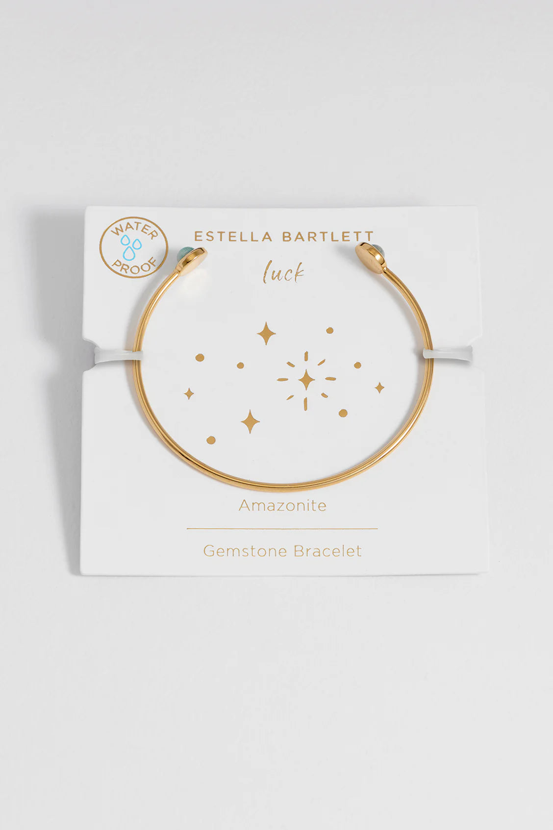 EB Wellness gemstone Open Bangle - Waterproof PVD Gold Plated