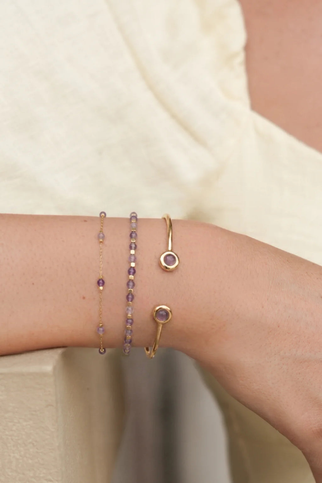 EB Wellness Wellness  Beaded Chain Bracelet - Waterproof PVD Gold Plated (Copy)