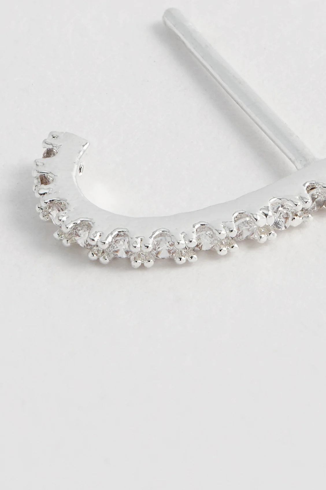 J Pave Huggie Earring Silver Plated