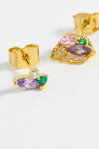 Multicolour CZ Earrings Gold Plated