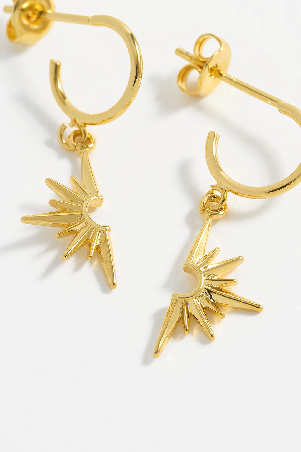 Half Star Hoop Earrings Gold Plated