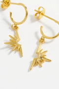 Half Star Hoop Earrings Gold Plated